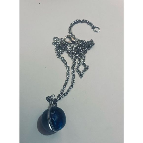 Aquarius BLUE GLOBE ZODIAC STAR SIGN HOROSCOPE NECKLACE - Picture 4 of 9